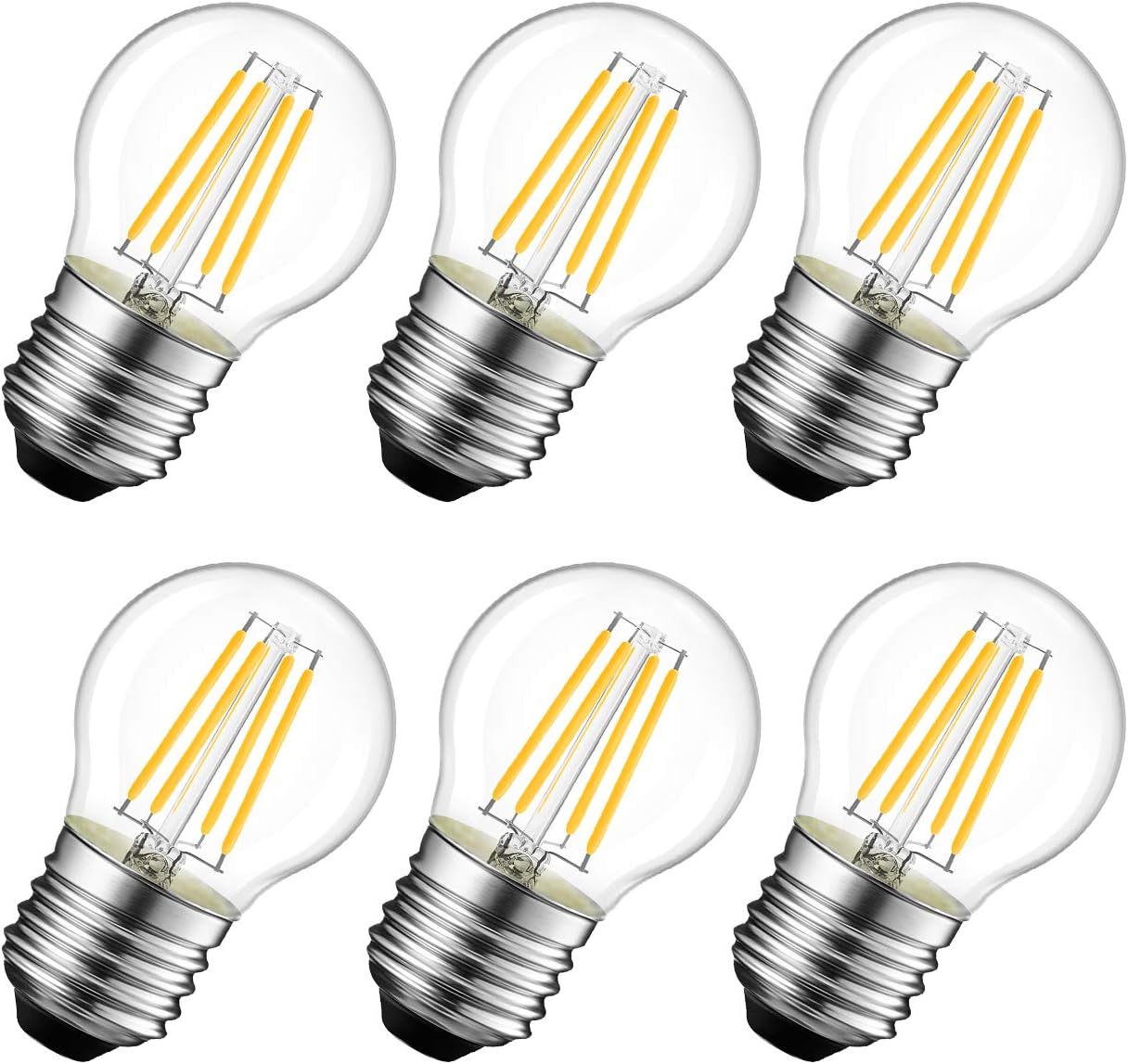 LED電球 フィラメント電球 E26口金 40W形相当 470lm シャンデリア 2700K 電球色 G45ミニ電球 エジソン電球 レトロ PSE 調光器非対応