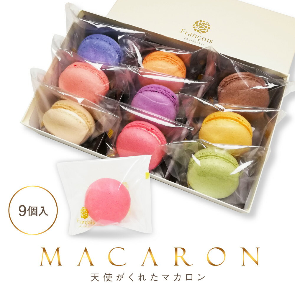 マカロン 9個入 ギフト バレンタイン ホワイトデー 誕生日 退職 お菓子 お世話になりました 個包装 産休 おしゃれ プチギフト お礼 お祝い 内祝い 異動 誕生日プレゼント 挨拶 スイーツ ありがとう 出産内祝い 結婚 かわいい お返し 即日発送 天使がくれたマカロン