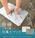 踏んだ瞬間から乾く！ 珪藻土バスマットです。 珪藻土の持つ優れた吸水性で、湯上りの濡れた足の裏の水分をすばやく吸い取ってくれます。 カビや嫌な匂いが発生しにくい。 影干ししておくだけで、カビの発生が防げる特徴があり衛生的で手間要らず！！ お手入れに手間がかかりません！ 軽い！薄い、丈夫！！ 女性でも片手で持てる軽さが魅力です♪ 商 品 詳 細 内容 Lサイズ ×2 デザイン 大理石調 サイズ （約）幅60cm×奥行39cm×高さ9mm 重量 （約）1.9kg 素材 珪藻土、植物繊維 他 注意事項 ・海外からの輸入製品となりますので、製造、または配送の過程において生じた、細かなキズやへこみが見られる場合がございますが、機能性や品質上に問題はないため、返品や交換の対象とはなりません。予めご了承の上、ご購入をお願いいたします。 ・浴槽内には持ち込まないで下さい。 ・素材の劣化につながりますので、長時間水に浸さないで下さい。 ・自然乾燥しますので、毎回乾かす必要はありませんが、カビ発生の防止効果のため、時々風通しのよい場所で陰干しをして下さい。 ・割れ、反りの原因となりますので、天日乾燥は避けて下さい。 ・珪藻土が成分の為、素材の特性上、表面上にムラ・軽微なキズなど・茶色や黒の斑点がある場合がございますが品質上問題はございませんのでご了承下さい。 ・商品は、モニターによって色合いが異なって見える場合があります。 ・仕様・デザインは改良のため予告なく変更することがあります。