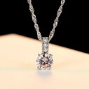 ネックレス スクリュー 40+5cm アジャスター 引き輪 キュービックジルコニア シルバー925 ホワイト シルバー 人気 スクリューチェーン 大粒 4本爪 ...