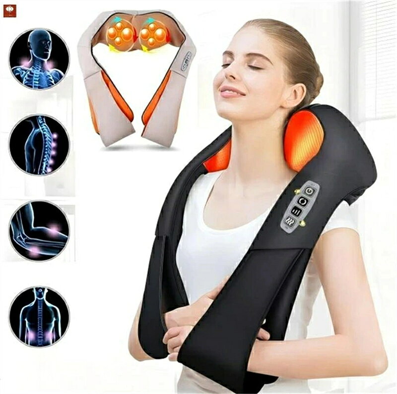 多機能マッサージ枕 ネックマッサージャー 首 360°全方位マッサージ振動 肩 腰マッサージ ネックマッサ..