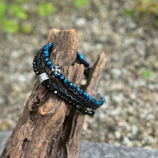 【ブラックフライデー★当店P5倍】 送料無料 アンクレット ブラックスピネル メンズアンクレット レディースアンクレット ペア 2連 パワーストーン 天然石 メ...