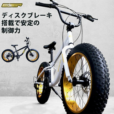 【送料無料】迫力の新極太ファットバイクWディスクブレーキ3D立体フレームShimno7Speed20インチ20x4.0FATBIKE SNOWBIKEEIZERアイゼルF120