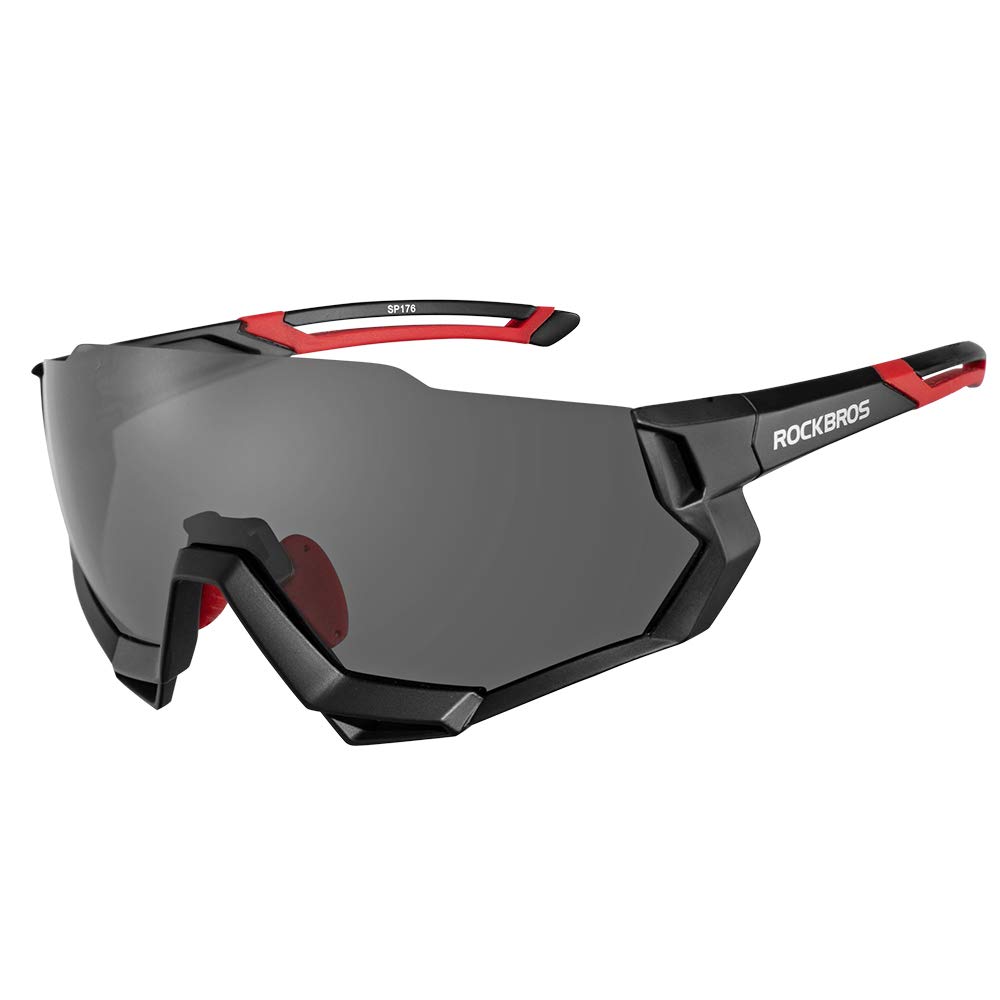ROCKBROS(ロックブロス)スポーツサングラス 偏光レンズ ハーフフレーム式 サイクリングサングラス 超軽量 紫外線カット ゴルフ 自転車 5枚専用交換レンズ 収納ポーチ付き