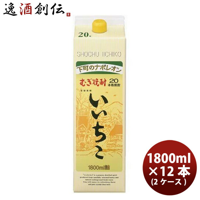 楽天逸酒創伝　楽天市場店【P5倍! 6/1（土） 0:00～23:59限定 全商品対象！】父の日 麦焼酎 20度 いいちこ パック（麦） 1800ml 1.8L 6本 2ケース お酒