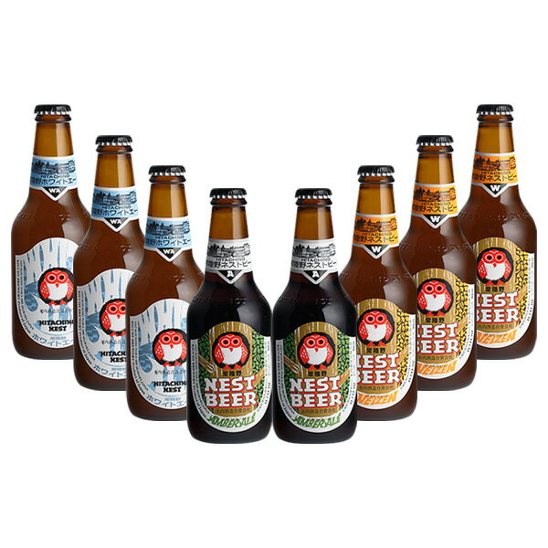 【エントリーでポイント5倍！楽天スーパーSALE期間限定！】 茨城県 木内酒造 ネストビール 飲み比べセット 8本セット ギフト 父親 誕生日 プレゼント お酒 敬老の日 ビール