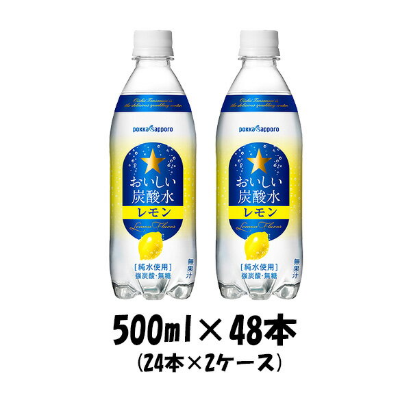 【5/16 01:59まで！エントリーでポイント7倍！お買い物マラソン期間中限定】サッポロ おいしい炭酸水レモン 500ml×48本（2ケース） 本州送料無料 四国は+200円、九州・北海道は+500円、沖縄は+3000円ご注文後に加算 ギフト 父親 誕生日 プレゼント