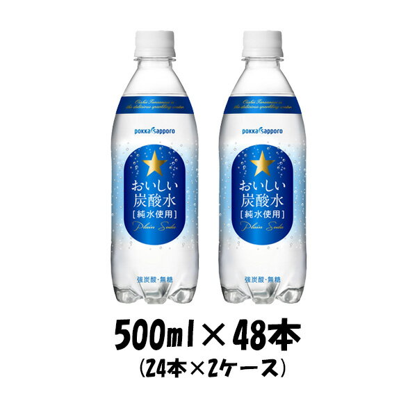 サッポロ おいしい炭酸水 500ml 48本 （2ケース） 本州送料無料 四国は+200円、九州・北海道は+500円、沖縄は+3000円ご注文後に加算 ギフト 父親 誕生日 プレゼント