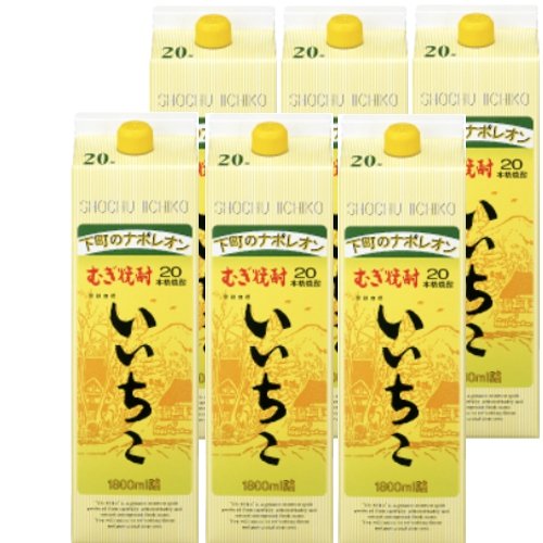 【1ケース販売】乙20゜いいちこ パック（麦） 1800ml 1.8L 6本単位 本州送料無料 四国は+200円、九州・北海道は+500円、沖縄は+3000円ご注文後に加算 ギフト 父親 誕生日 プレゼント