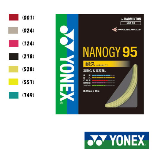 YONEX ナノジー95 NANOGY 95 NBG95 ヨネックス バドミントンストリング YONEX ナノジー95 NANOGY 95 NBG95 ヨネックス バドミントンストリング