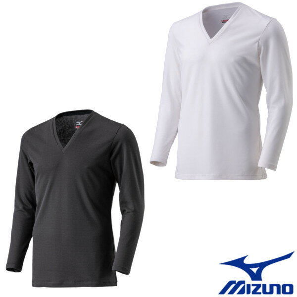 MIZUNO　メンズ　ブレスサーモアンダーウエア　薄手　Vネック　9分袖シャツ　C2JAA612　ミズノ　アンダーウェア