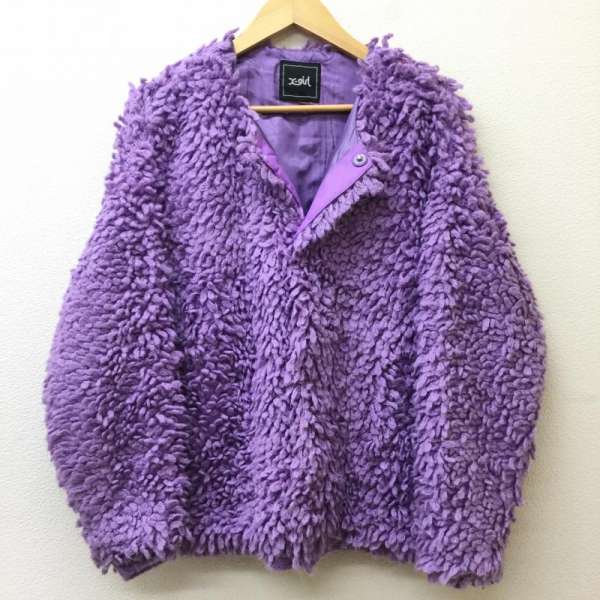 X-girl エックスガール ジャンパー、ブルゾン ジャケット、上着 Jacket LOOP KNIT CARDIGAN ループ ニット カーディガン ノーカラー ボア レトロ風 05183406【USED】【古着】【中古】10021312のサムネイル