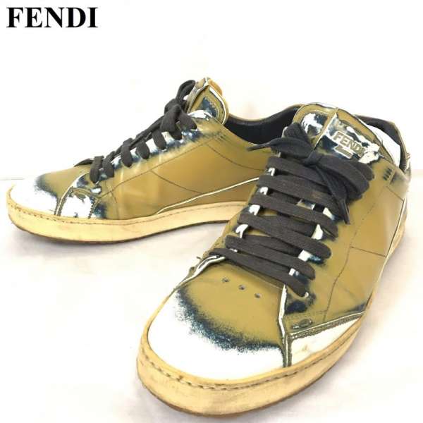 FENDI フェンディ スニーカー スニーカー Sneakers カーフレザー グラデーション ローマ スニッカーズ 7E0784【USED】【古着】【中古】10042132