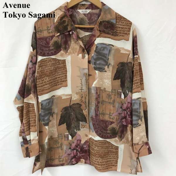 VINTAGE ヴィンテージ 長袖 シャツ、ブラウス Shirt, Blouse AVENUE TOKYO SAGAMI LELIC オープンカラー シャツ 日本製 総柄【USED】【古着】【中古】10044898