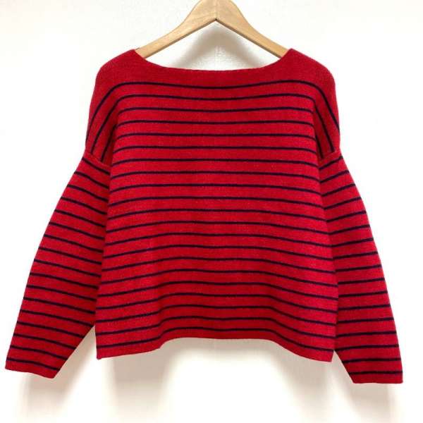 niko and... ニコアンド 長袖 ニット、セーター Knit, Sweater スポンディ ボーダー プルオーバー モチモチ 772992【USED】【古着】【中古】10046001