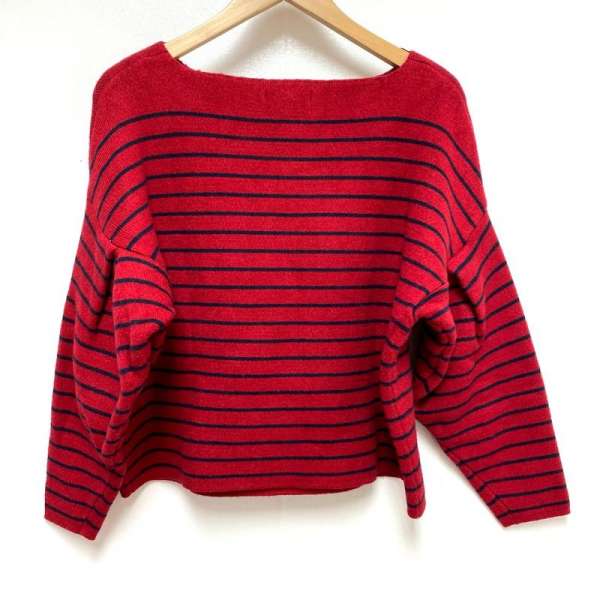 niko and... ニコアンド 長袖 ニット、セーター Knit, Sweater スポンディ ボーダー プルオーバー モチモチ 772992【USED】【古着】【中古】10046001