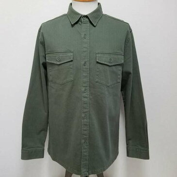 ITEMS URBAN RESEARCH アイテムズ アーバンリサーチ 長袖 シャツ、ブラウス Shirt, Blouse WH77-13M014 へリンボーン柄 ミリタリー 長袖シャツ【USED】【古着】【中古】10049328