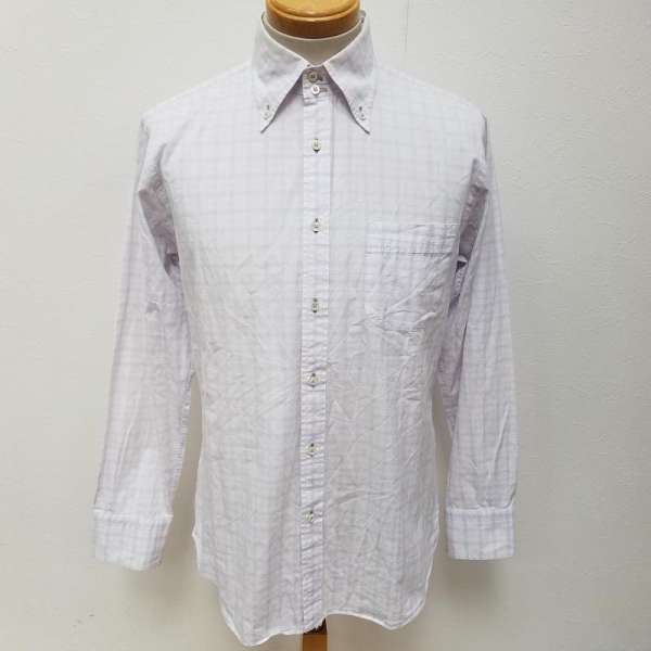 BURBERRY BLACK LABEL バーバリーブラックレーベル 長袖 シャツ、ブラウス Shirt, Blouse BMH55-085-22 チェック柄 ボタンダウン 長袖ワイシャツ サイズ41【USED】【古着】【中古】10051008