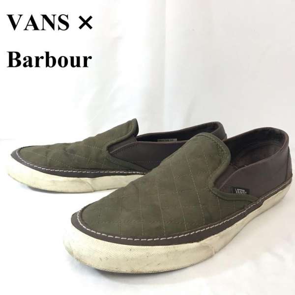 VANS バンズ スニーカー スニーカー Sneakers Barbour Slip on バブアー スリッポン オイルドコットン レザー ピスネーム【USED】【古着】【中古】10051348