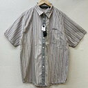 USED 古着 半袖 シャツ ブラウス Shirt, Blouse FLIP THE SCRIPT ストライプ柄 ロゴ 刺繍 615【USED】【古着】【中古】10056681