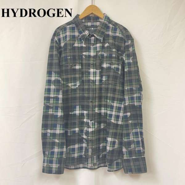 HYDROGEN ハイドロゲン 長袖 シャツ、ブラウス Shirt, Blouse 三喜商事 イタリア製 カモフラ 迷彩【USED】【古着】【中古】10058498