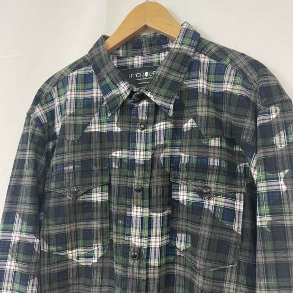 HYDROGEN ハイドロゲン 長袖 シャツ、ブラウス Shirt, Blouse 三喜商事 イタリア製 カモフラ 迷彩【USED】【古着】【中古】10058498