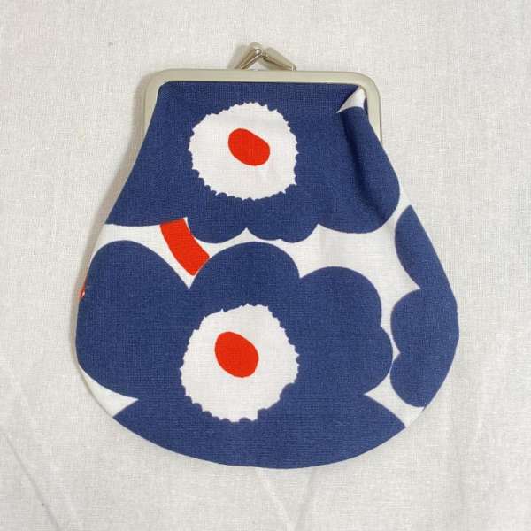 marimekko マリメッコ ポーチ ポーチ Pouch Mini Unikko Pieni Kukkaro がま口ポーチ ウニッコポーチ ネイビー レッド【USED】【古着】【中古】10059223