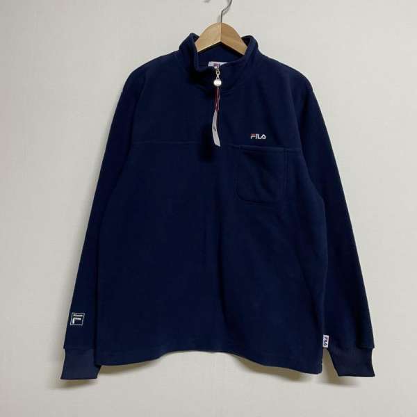 FILA フィラ ジャケット、ブレザー ジャケット、上着 Jacket FILA FM2222 ハーフジップ 胸ポケット 刺繡ロゴ プルオーバー フリースジャケット【USED】【古着】【中古】10059550