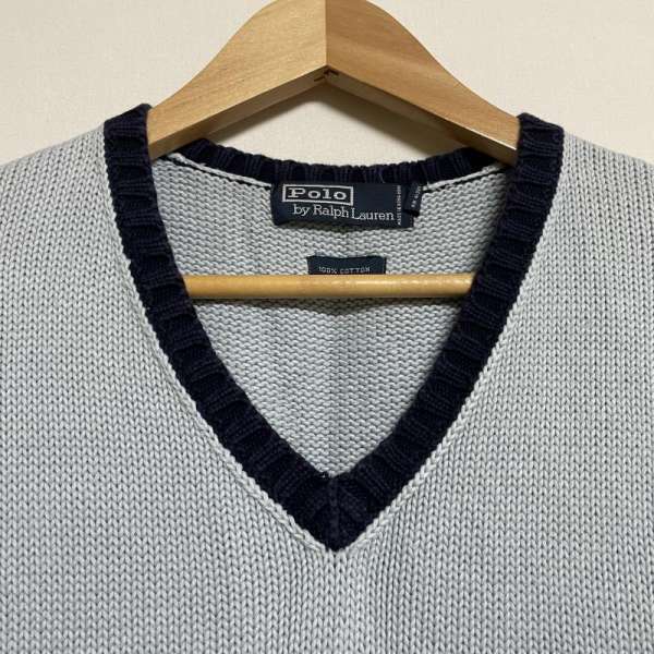 US古着 USフルギ ベスト ベスト Vest Polo by Ralph Lauren / ポロバイラルフローレン ワンポイント刺繡 長袖 Vネック ニットベスト【USED】【古着】【中古】10060633