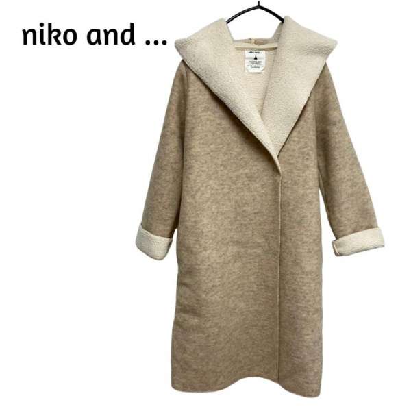 niko and... ニコアンド コート一般 コート Coat スライバー ボンディング コート 620 フード付き ボア【USED】【古着】【中古】10065846