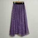 組曲 クミキョク ひざ丈スカート スカート Skirt Medium Skirt 組曲 花柄刺繡レース フレアスカート LOT6981295【USED】【古着】【中古】10068630