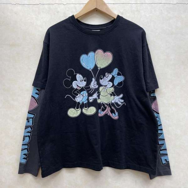MOUSSY マウジー 長袖 Tシャツ T Shirt ディズニー コラボ ミッキー ミニー レイヤードデザイン クルーネック ロンT 615【USED】【古着】【中古】10070255のサムネイル
