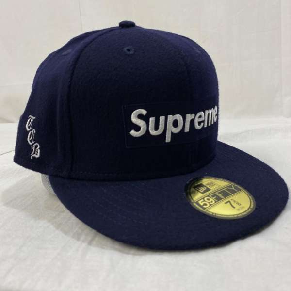 Supreme シュプリーム キャップ 帽子 Cap SUPREME × NEWERA × LORO PIANA / 2011aw / Loro Piana New Era Box Logo / トリプルコラボ / ボックスロゴキャップ / 58.7 / NVY【USED】【古着】【中古】10071207