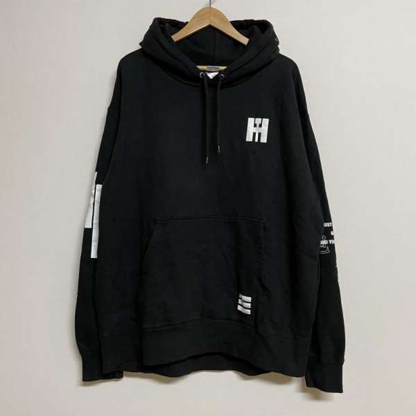 USED 古着 長袖 パーカー Hooded Sweatshirt, Hoodie UVERworld ロゴプリント 長袖 スウェット プルオーバーパーカー【USED】【古着】【中古】10076488