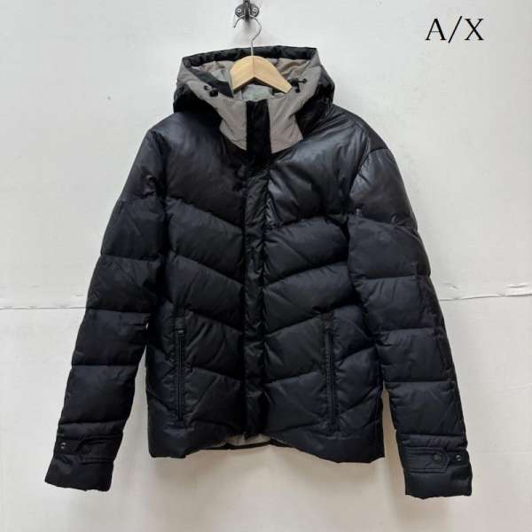 A/X ARMANIEXCHANGE アルマーニエクスチェンジ ダウンジャケット ジャケット、上着 Jacket フード ロゴ ダウン ジャケット【USED】【古着】【中古】10077507