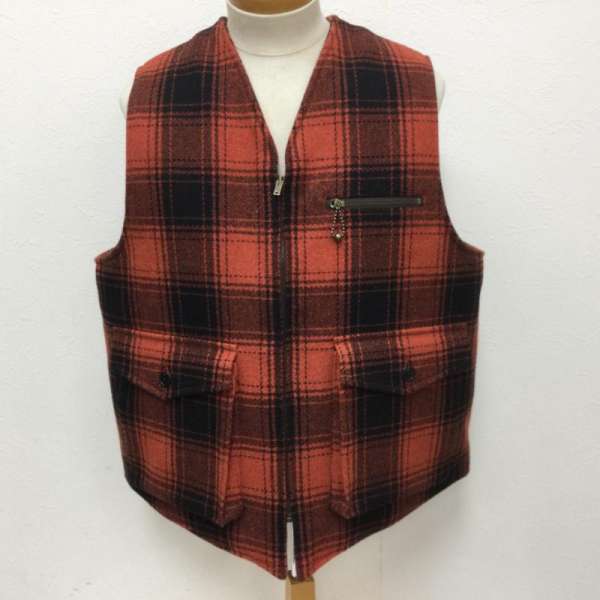 BY GLADHAND バイ グラッドハンド ベスト ベスト Vest BYGH-22-AW-10 CHECK QUILTING VEST コットンレーヨン ダイヤモンド キルト 防風シート ジップベスト 609【USED】【古着】【中古】10077636