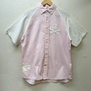 DOARAT ドゥアラット 半袖 シャツ、ブラウス Shirt, Blouse ロゴ ワッペン ラグランスリーブ ボタンダウン 615【USED】【古着】【中古】10079419