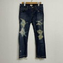 ARCHI アーキ デニム、ジーンズ パンツ Pants, Trousers Denim Pants, Jeans ARCHI クラッシュ ダメージ加工 クロップド ローライズ カットオフデニムパンツ AF06-H01【USED】【古着】【中古】10082810