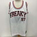 USED 古着 タンクトップ タンクトップ Tank Top FREAKY MASSIVE フリーキー マッシブ 90's メッシュ ゲームシャツ ロゴパッチ刺繍 ストリート HIP HOP 609【USED】【古着】【中古】10085208