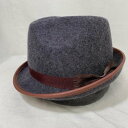 CA4LA カシラ ハット 帽子 Hat ウール中折れハット/WOOL HAT/グレー×エンジ/下げ札付き【USED】【古着】【中古】10090805