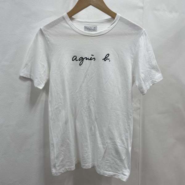 agnes b. アニエス・ベー 半袖 Tシャツ T Shirt アニエスベーオム Agnes b. homme ロゴTシャツ カットソー 半袖 プリント クルーネック コットン TO【USED】【古着】【中古】10093094