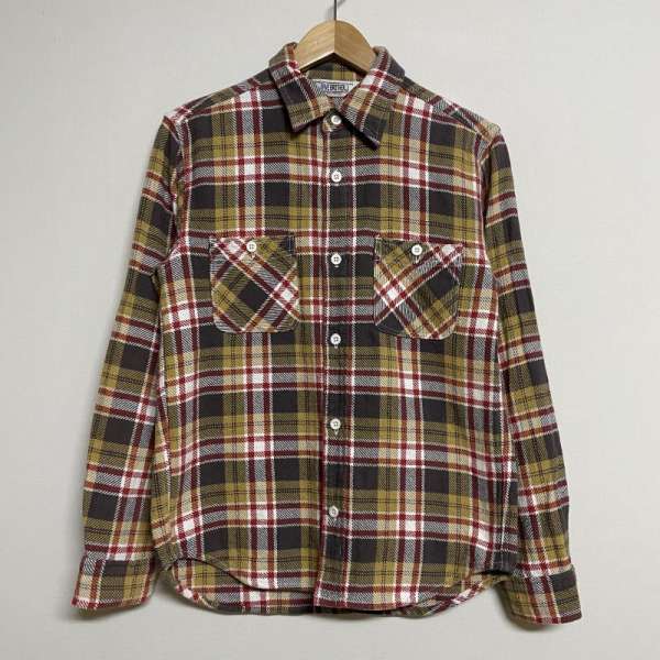 FIVE BROTHER ファイブブラザー 長袖 シャツ、ブラウス Shirt, Blouse FIVE BROTHER インド製 チェック ヘビーネル ワークシャツ 15196010093593