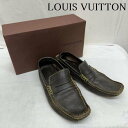 LOUIS VUITTON ルイヴィトン スリッポン スリッポン Slip-on Shoes, Slip-ons FA0015 グレイン レザー ドライビング スリッポン 7【USE..