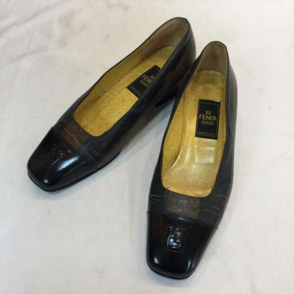 FENDI tFfB pvX pvX Pumps FENDI tFfB 22.5cm U[ pvX uE ubN q[yUSEDzyÒzyÁz10095799