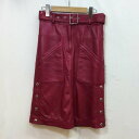 COACH コーチ ひざ丈スカート スカート Skirt Medium Skirt レザースカート 羊革 ラムレザー 10011201【USED】【古着】【中古】10095994