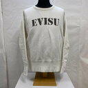 EVISU エヴィス 長袖 トレーナー Sweat, Sweatshirt YAMANE ヤマネ ステンシロゴ クルーネックトーレーナー スウェット 両面プリント 両Vガゼット 長リブ WHT 38【USED】【古着】【中古】10096143