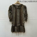 DOLCE&GABBANA ドルチェアンドガッバーナ 半袖 チュニック Short Dress, Long Shirt, Tunic シースルー レオパード フリル ワンピース【USED】【古着】【中古】10096168