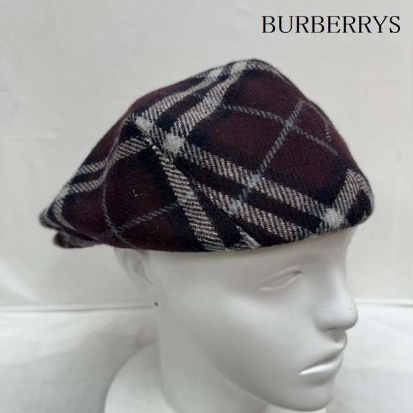 BURBERRYS バーバリーズ ハンチング 帽子 Flat Cap ウール チェック ハンチング イングランド製【USED】【古着】【中古】10096777