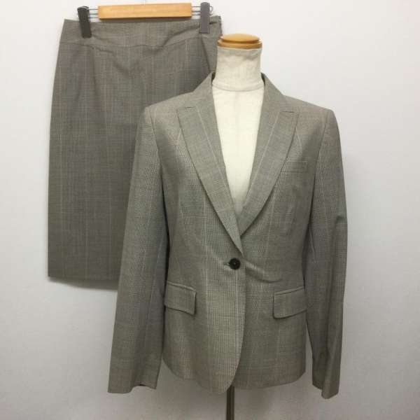 BROOKS BROTHERS ブルックス ブラザーズ ひざ丈スカート スーツ Suits Medium Skirt 61-01-2013-33-02 1ッボタン膝丈スカート セットアップスーツ 上下組 チェック柄 背抜き10098569