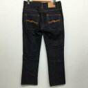 Nudie Jeans ヌーディージーンズ デニム ジーンズ パンツ Pants, Trousers Denim Pants, Jeans NJ1998 イタリア製 SLIM JIM DRY BROKEN TWILL 革パッチ スリムジーンズ【USED】【古着】【中古】10099491